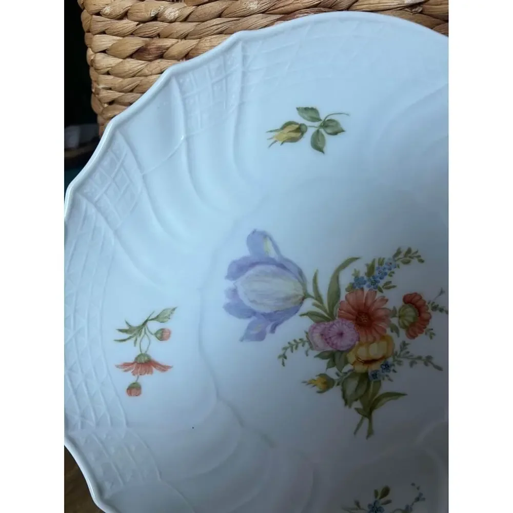12” floral hand painted tray